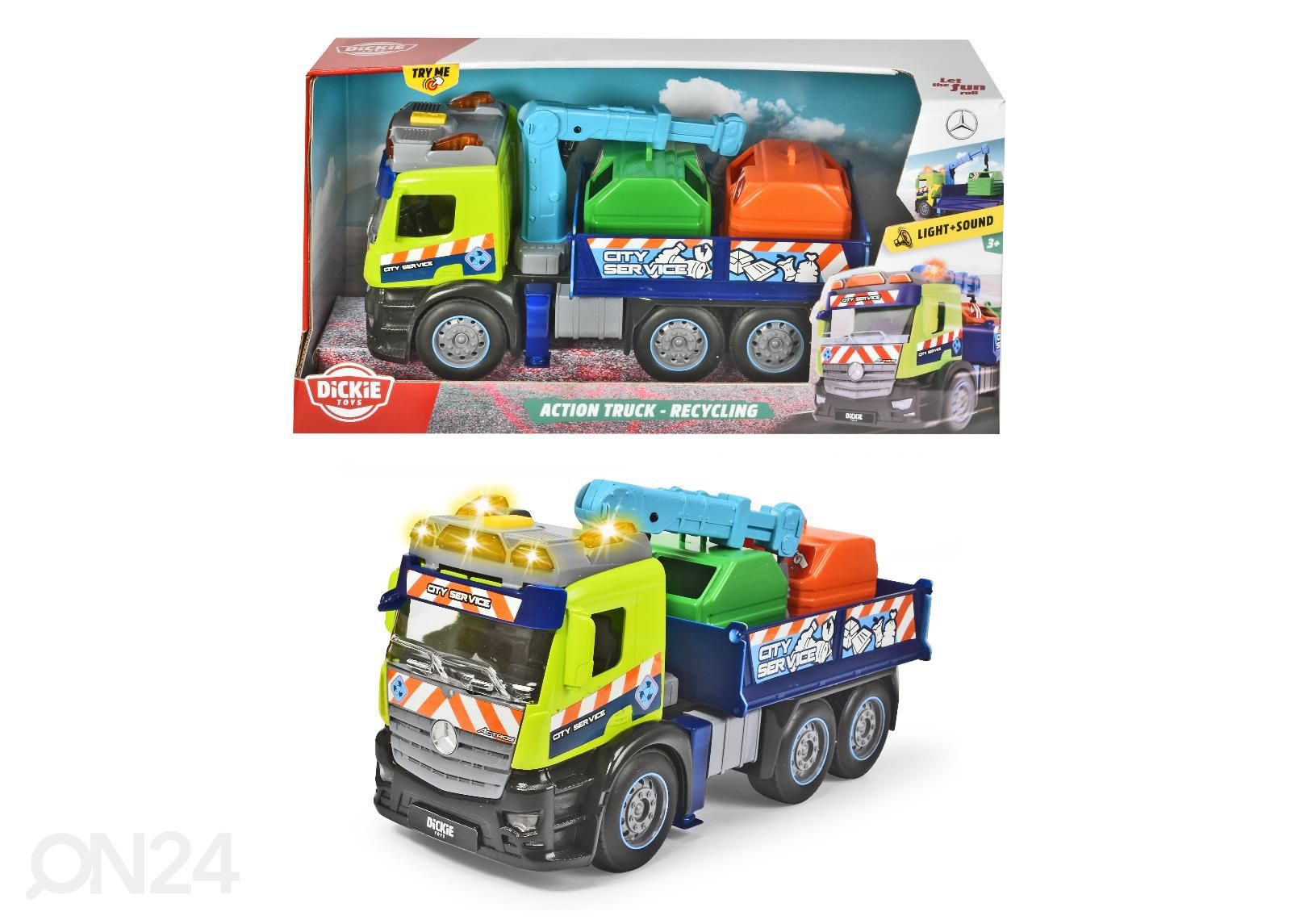 Kraanaga prügiauto Dickie Toys suurendatud