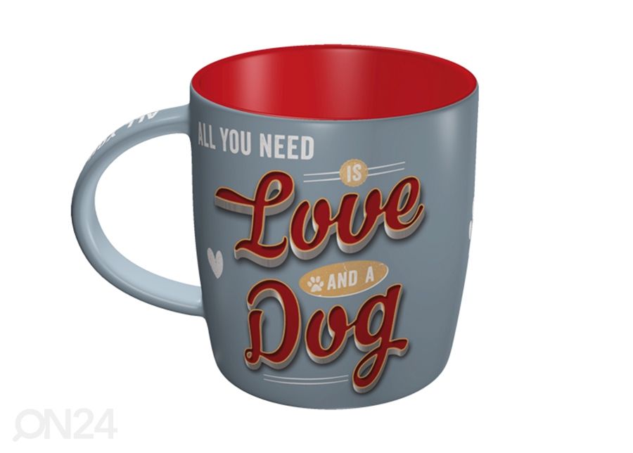 Kruus All you need is Love and a Dog suurendatud