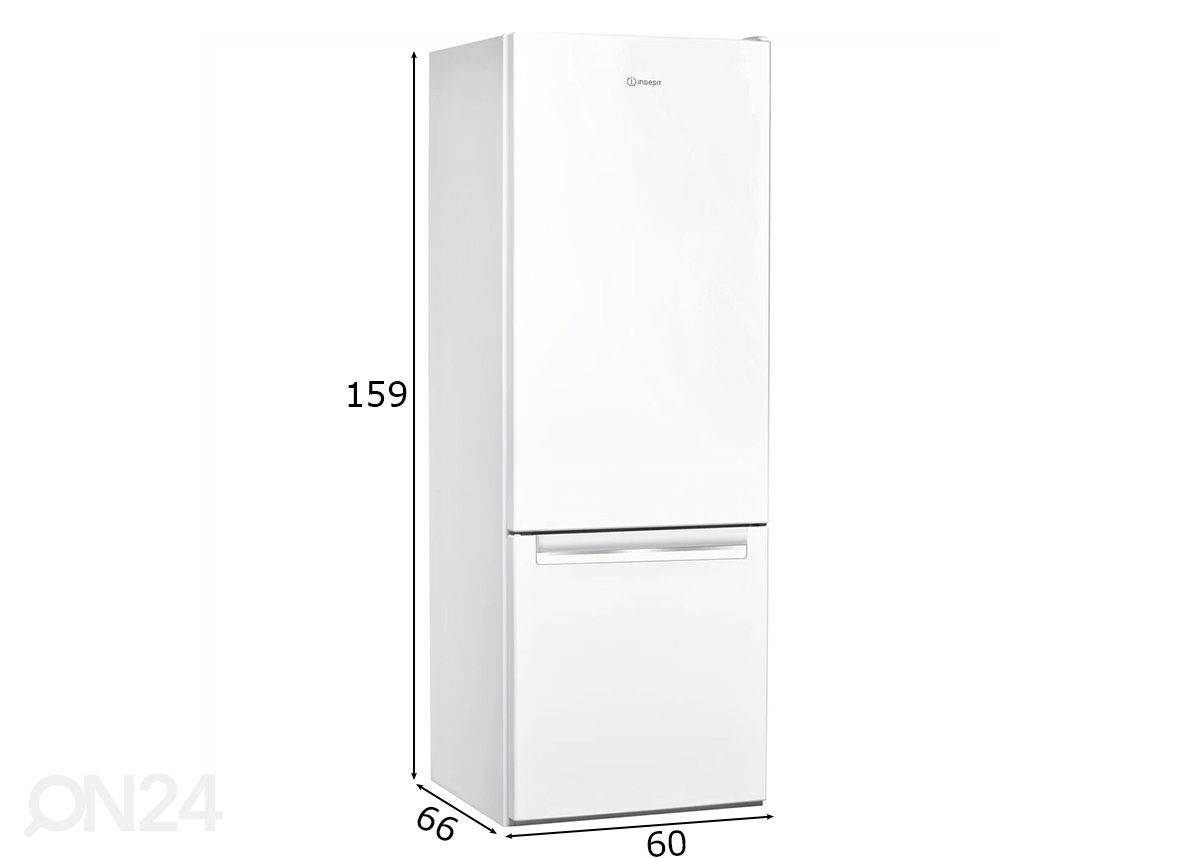 Külmik Indesit LI6S2EW suurendatud mõõdud