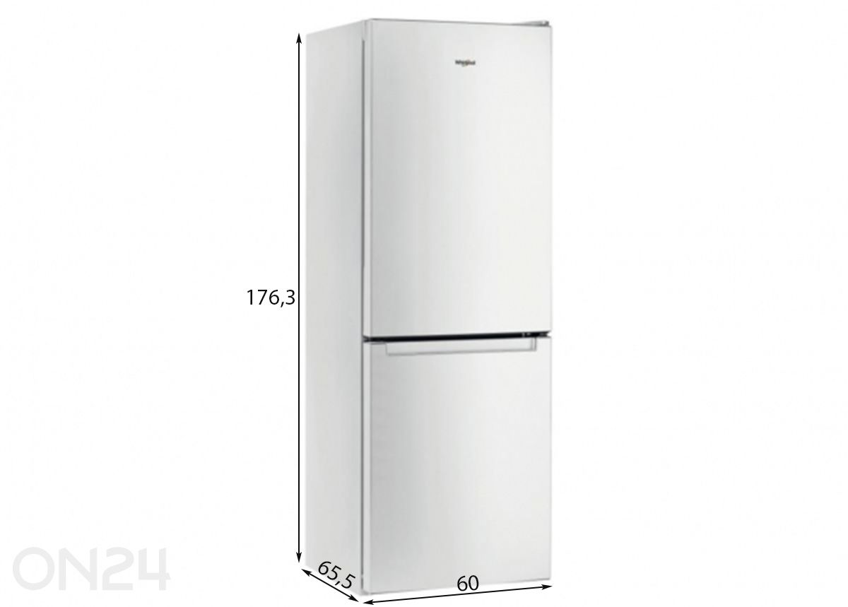 Külmik Whirlpool W5722EW suurendatud mõõdud
