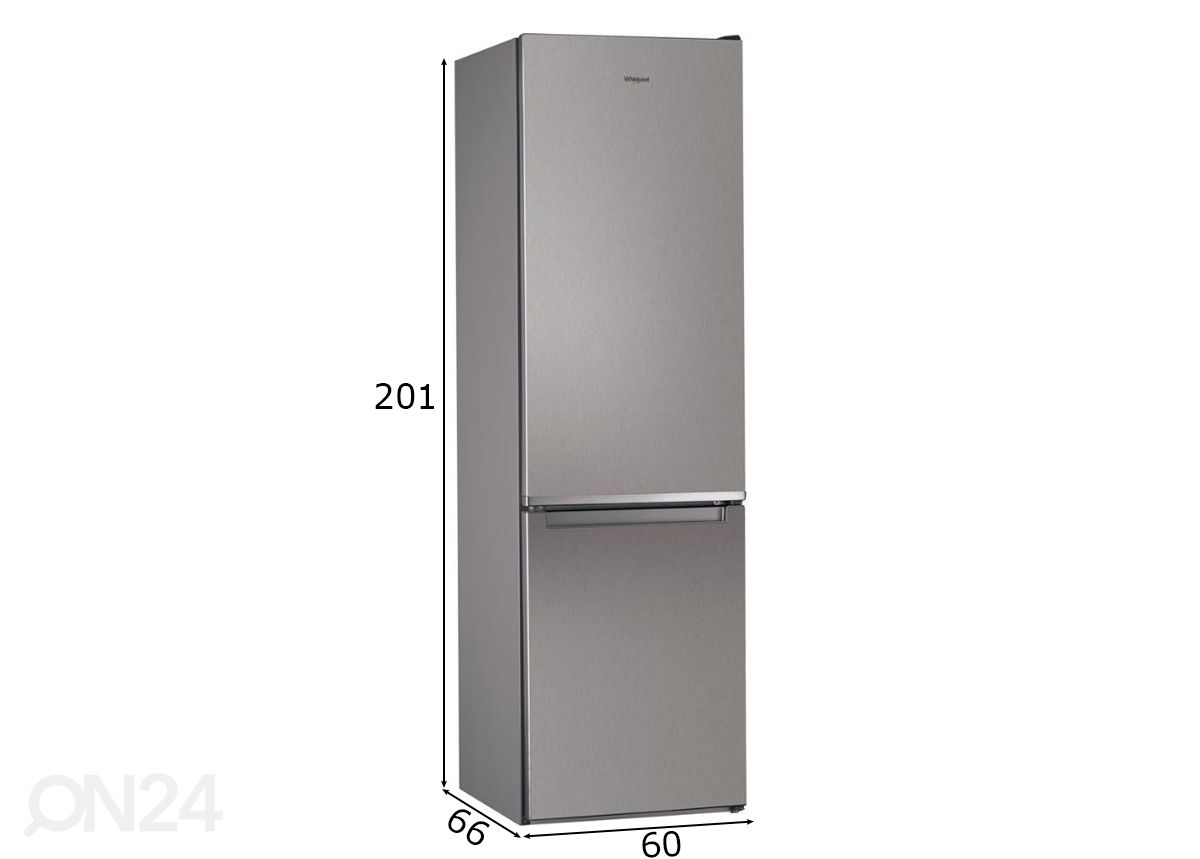 Külmik Whirlpool W9M941SSX suurendatud mõõdud