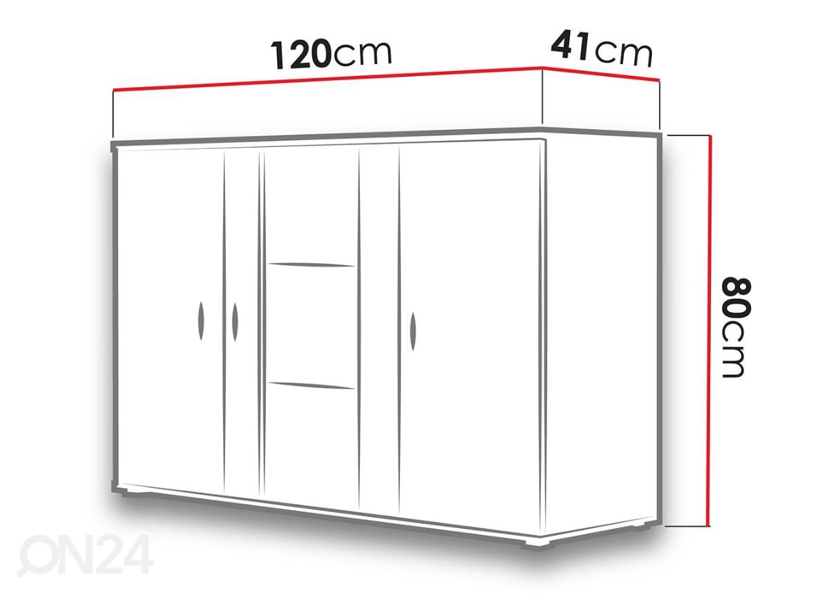Kummut 120 cm suurendatud mõõdud