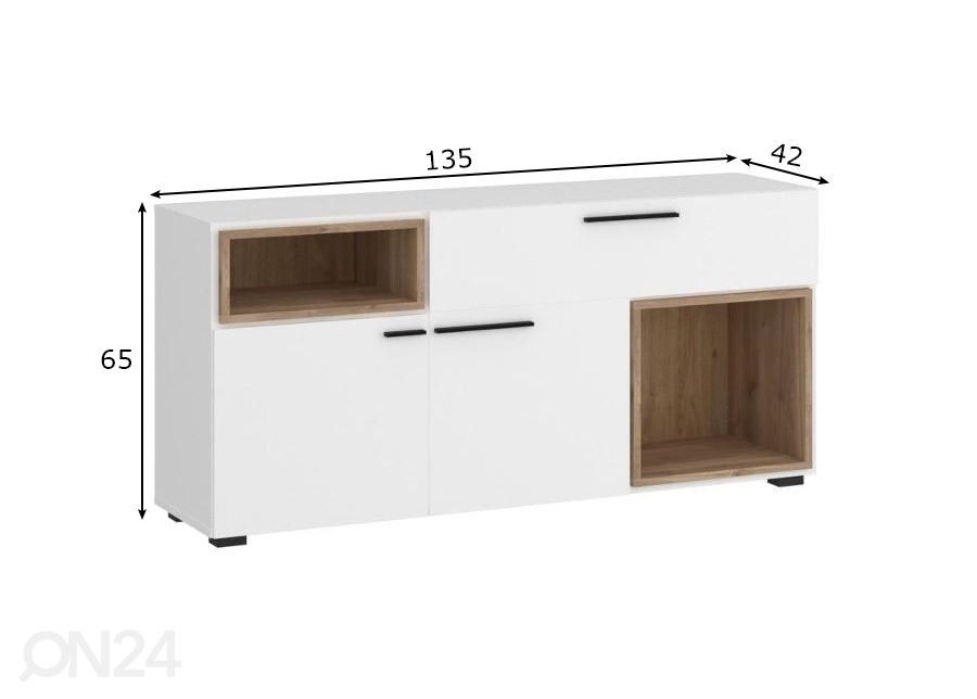 Kummut/abilaud Marlow 135 cm suurendatud mõõdud