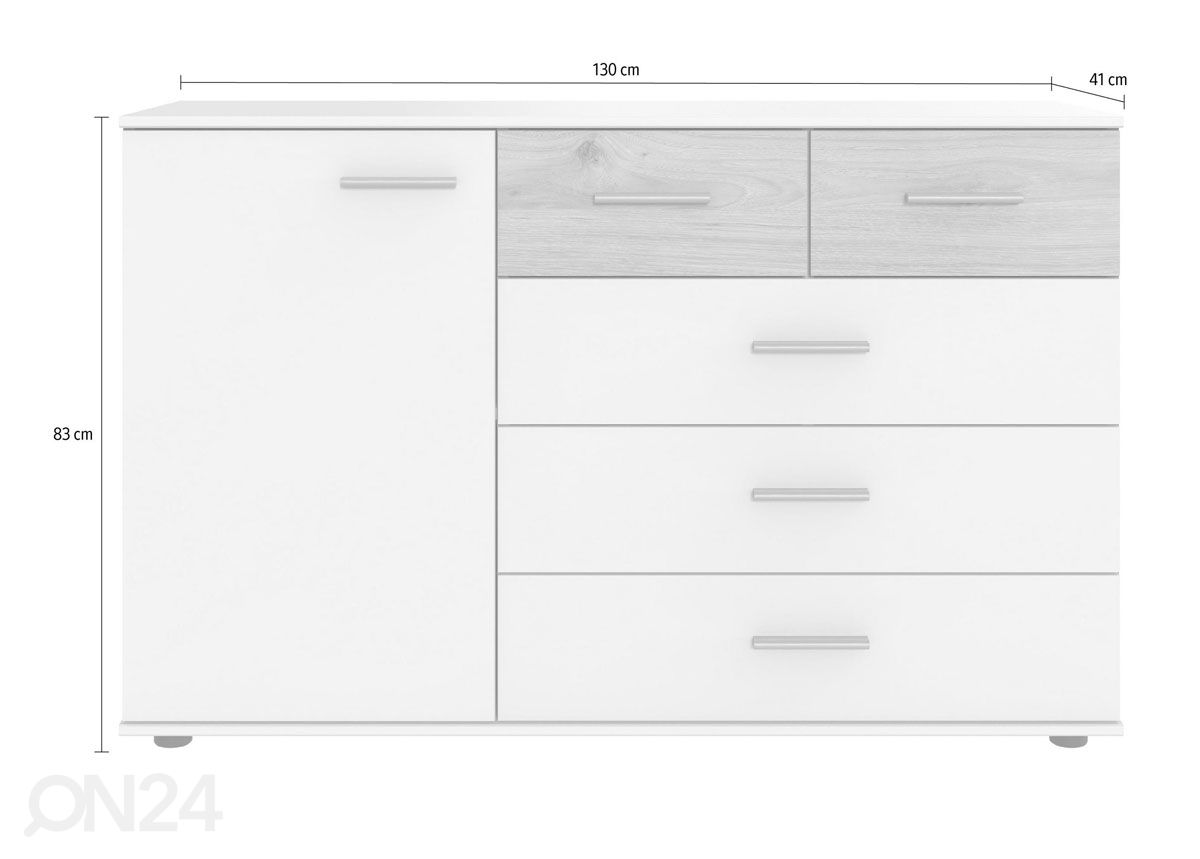 Kummut Budapest 130 cm suurendatud mõõdud