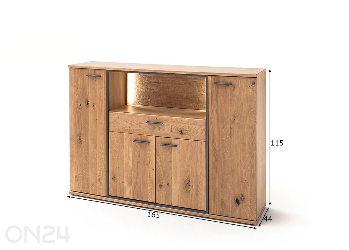 Kummut Campinas 165 cm suurendatud mõõdud