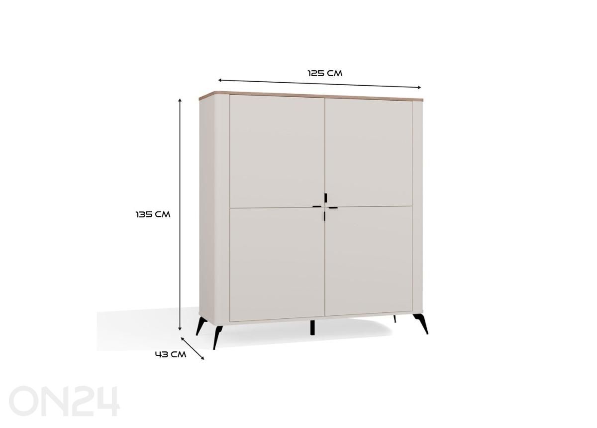 Kummut Castello 125 cm suurendatud mõõdud