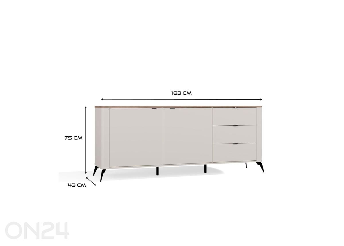 Kummut Castello 183 cm suurendatud mõõdud