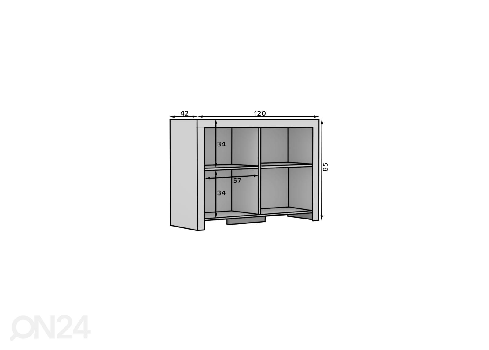 Kummut Cely 120 cm suurendatud mõõdud
