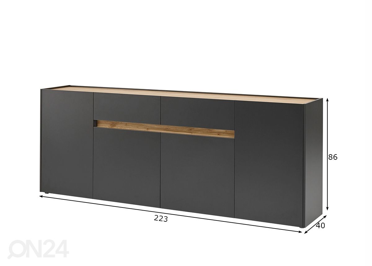 Kummut City 223 cm suurendatud mõõdud