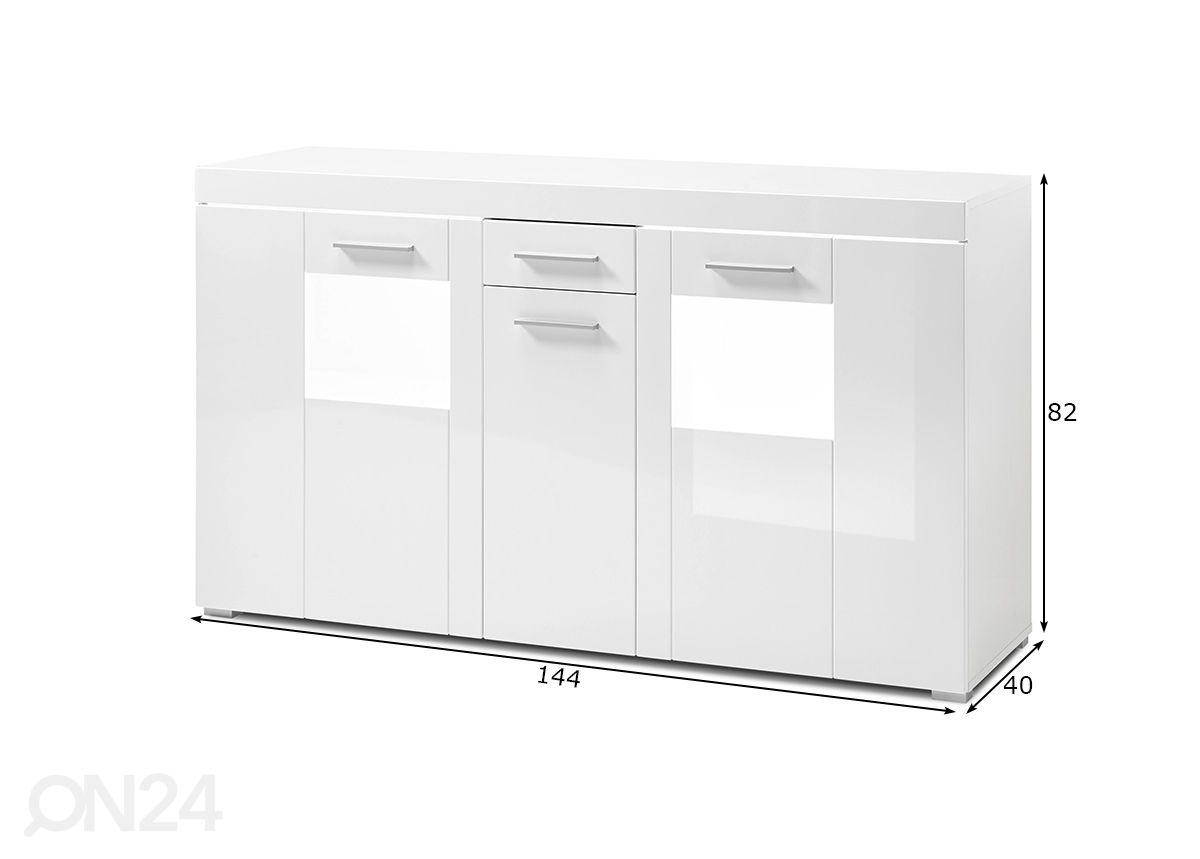 Kummut Corado 144 cm suurendatud mõõdud