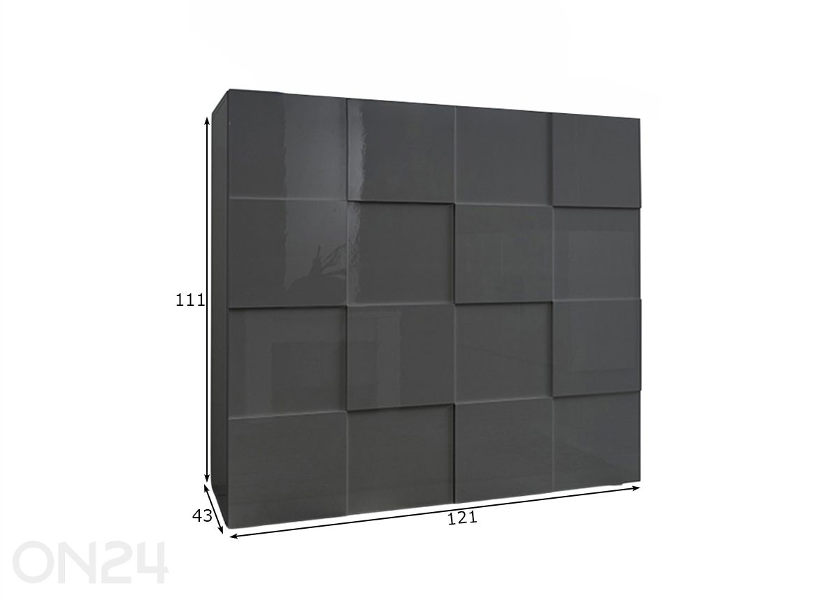 Kummut Dama 121 cm suurendatud mõõdud