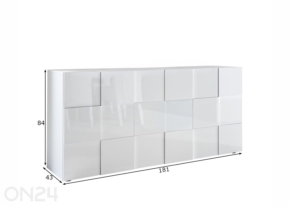 Kummut Dama 181 cm suurendatud mõõdud