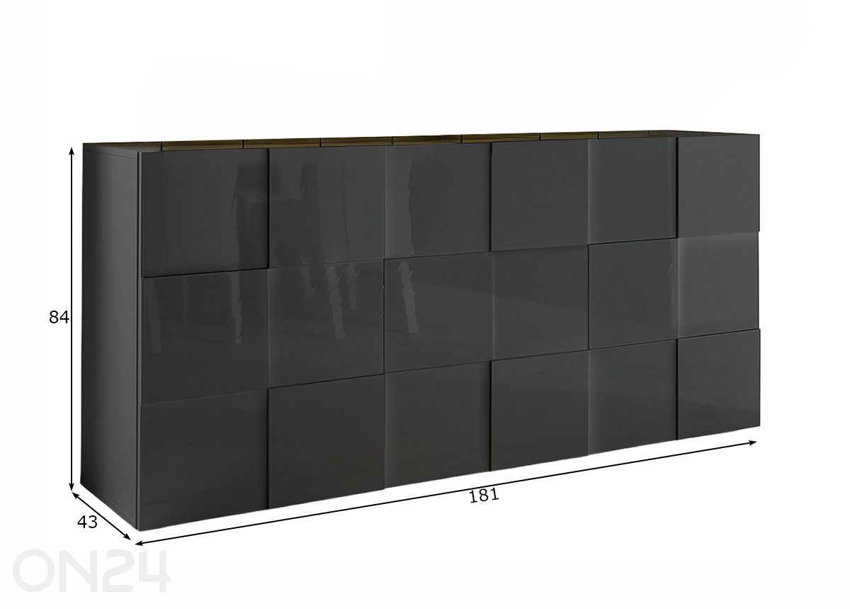 Kummut Dama 181 cm suurendatud mõõdud