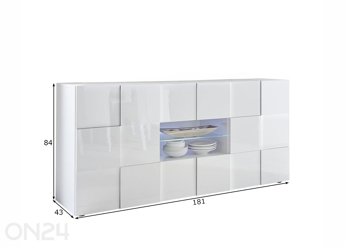 Kummut Dama 181 cm suurendatud mõõdud