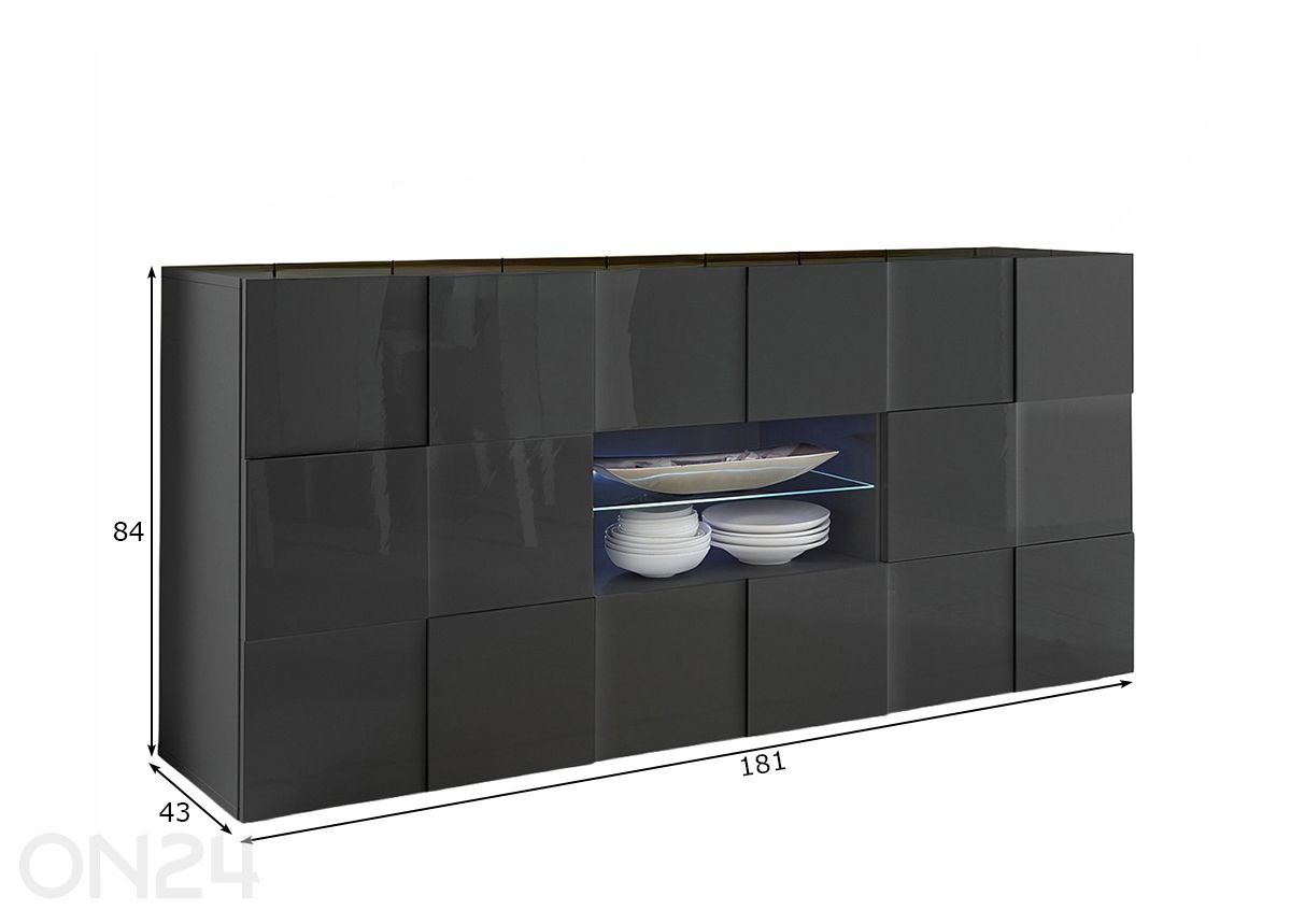 Kummut Dama 181 cm suurendatud mõõdud