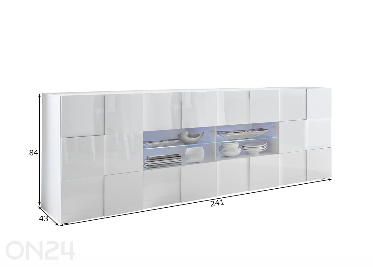 Kummut Dama 241 cm suurendatud mõõdud