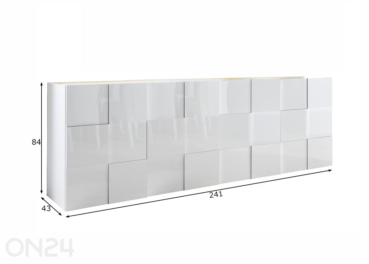 Kummut Dama 241 cm suurendatud mõõdud