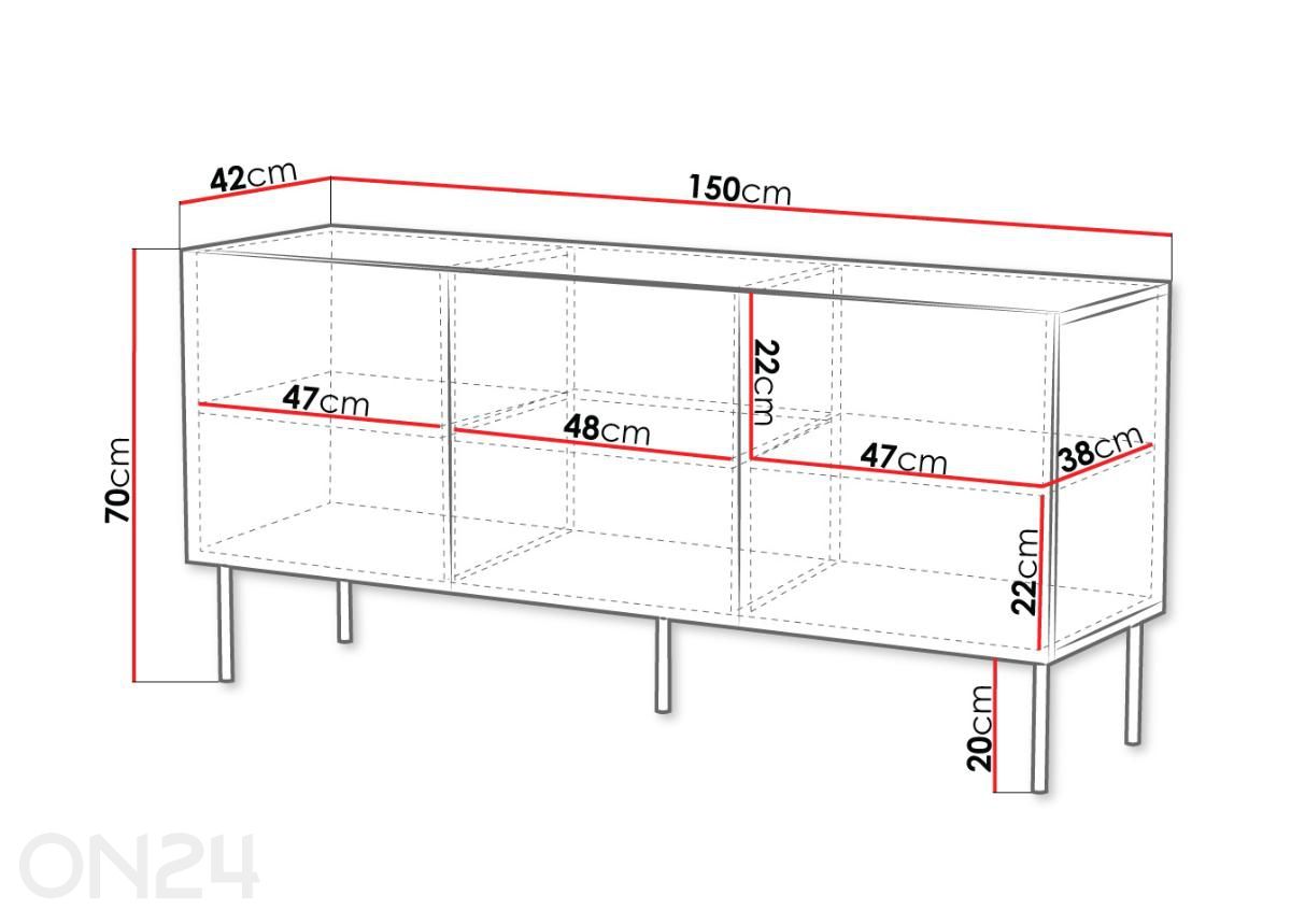 Kummut Deco suurendatud mõõdud
