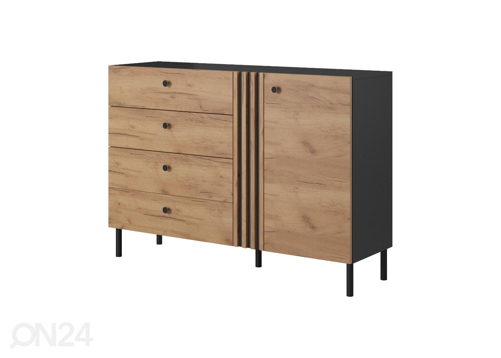 Kummut Deco B 138 cm, antratsiit/tamm suurendatud