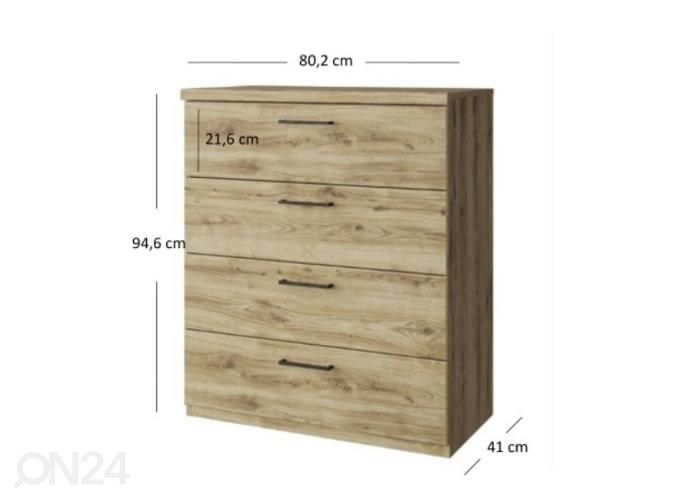 Kummut Doorset 80,2 cm suurendatud mõõdud