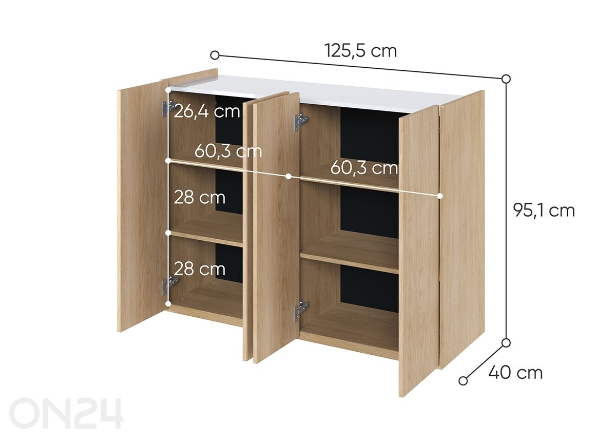 Kummut Easy 125,5 cm suurendatud
