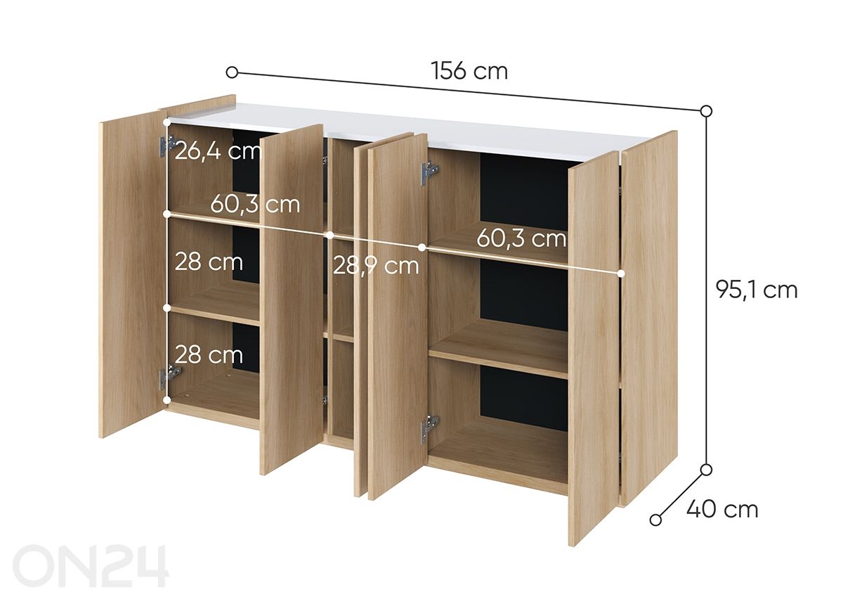 Kummut Easy 156 cm suurendatud