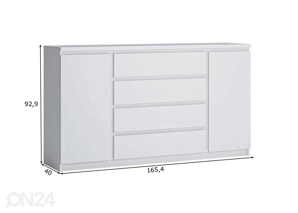Kummut Fribo 165,4 cm suurendatud mõõdud