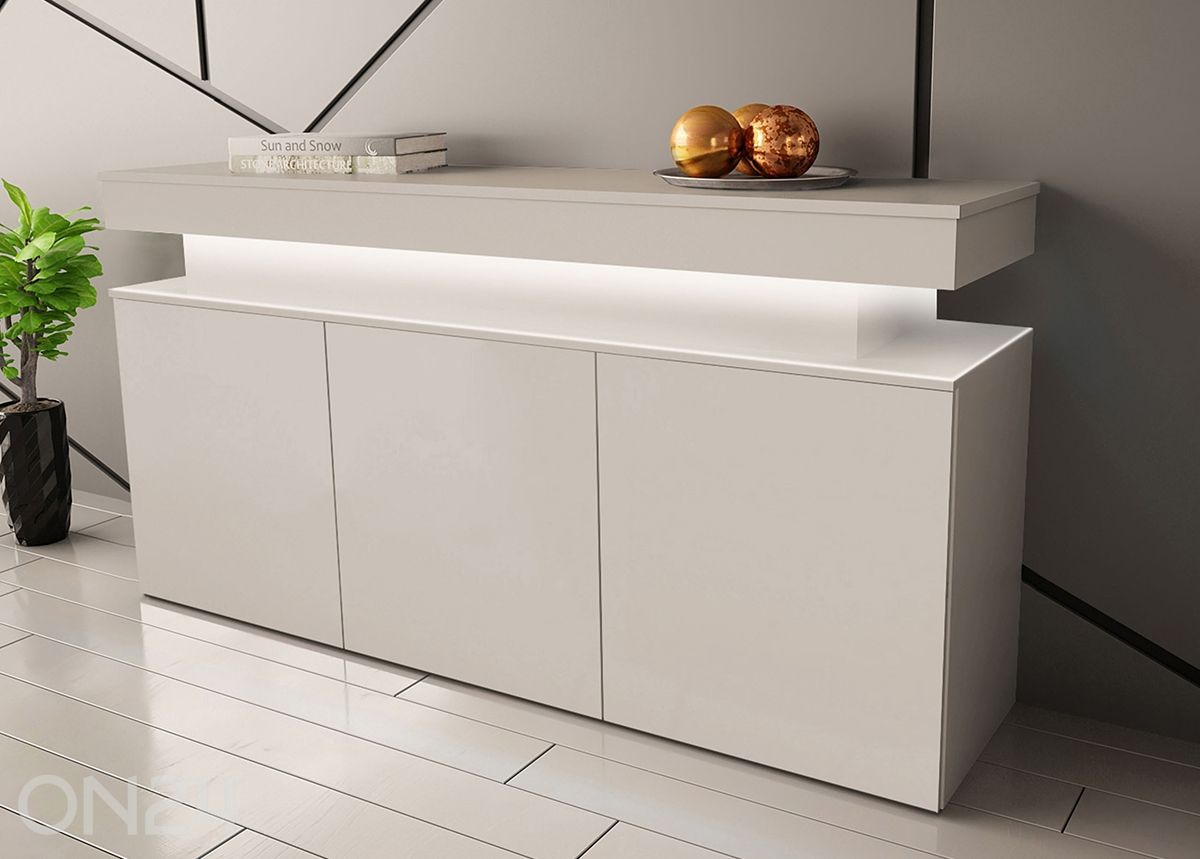 Kummut Glossa 160 cm + LED suurendatud