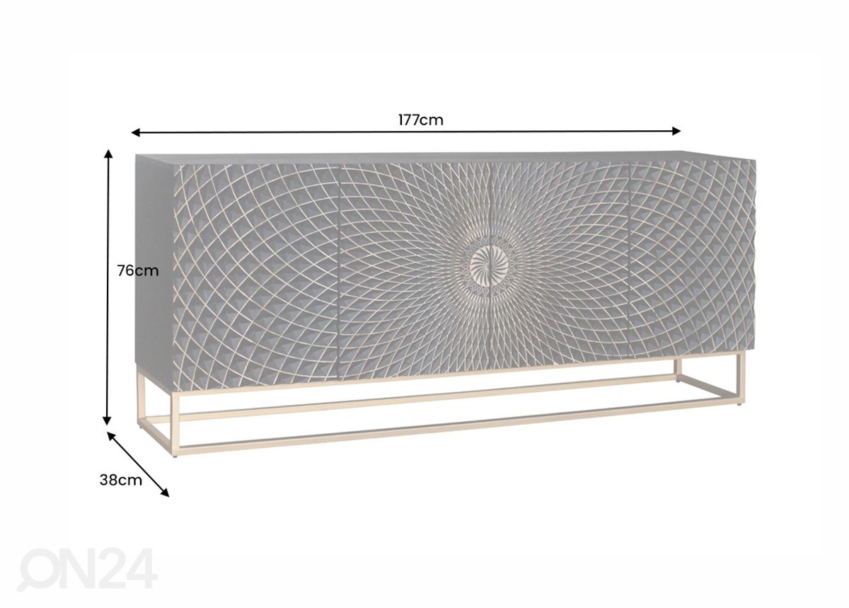 Kummut Illusion 177 cm suurendatud mõõdud