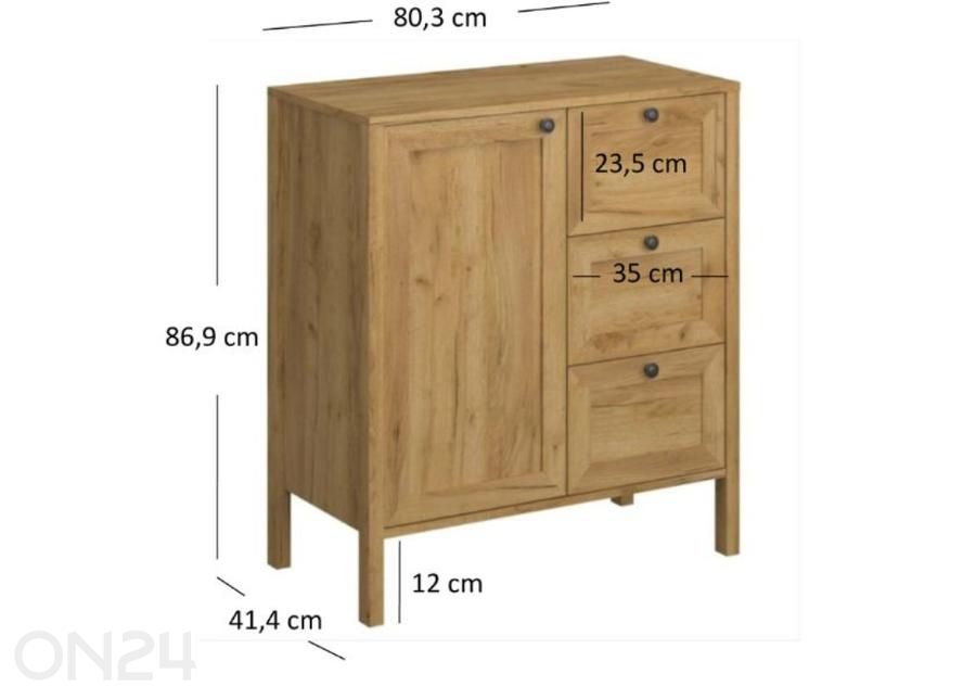 Kummut Klark 80,3 cm suurendatud mõõdud