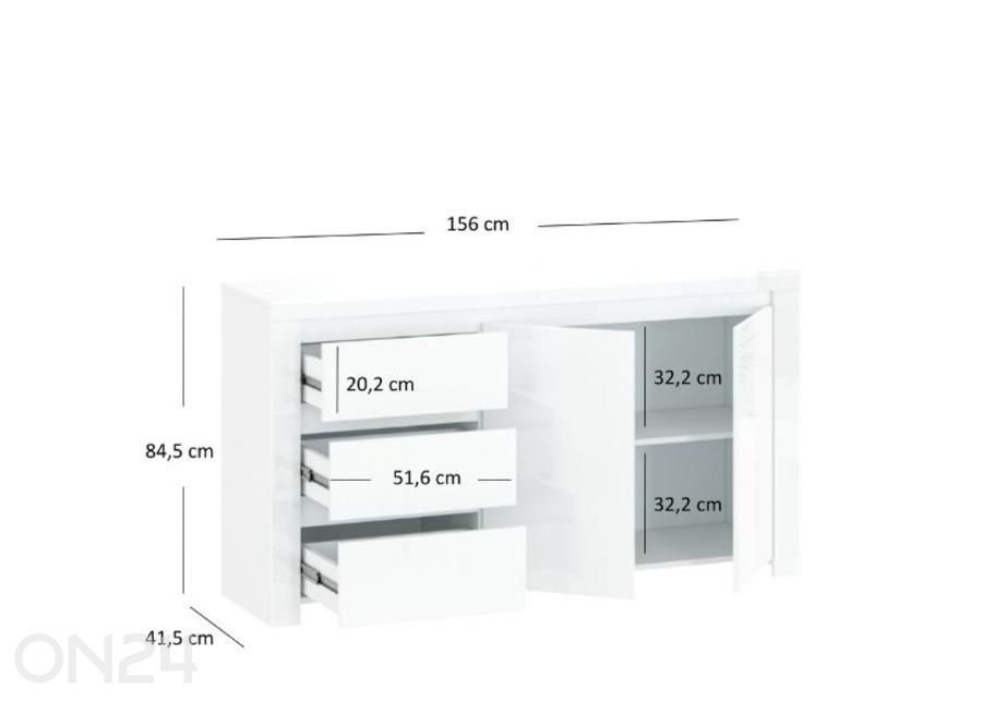 Kummut Lingo 156 cm suurendatud mõõdud