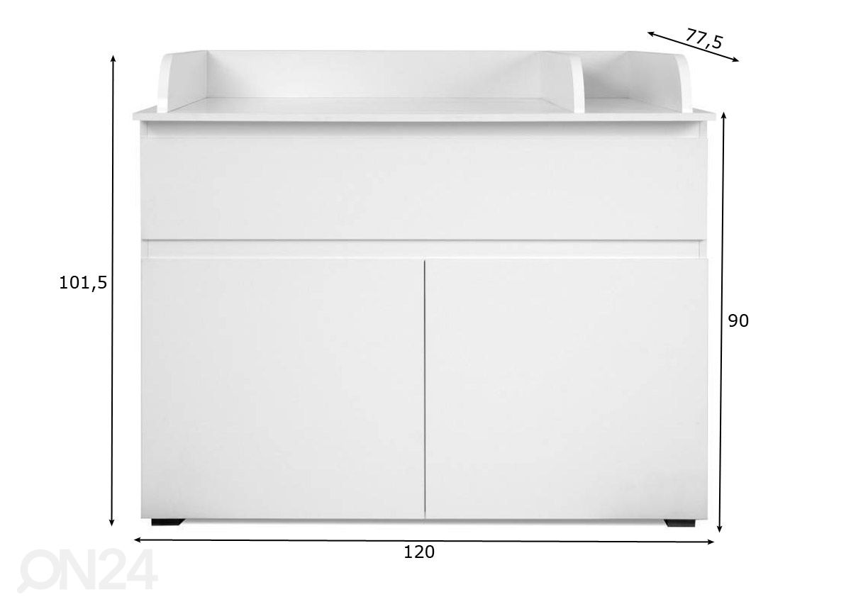 Kummut mähkimislauaga Image 120 cm suurendatud mõõdud