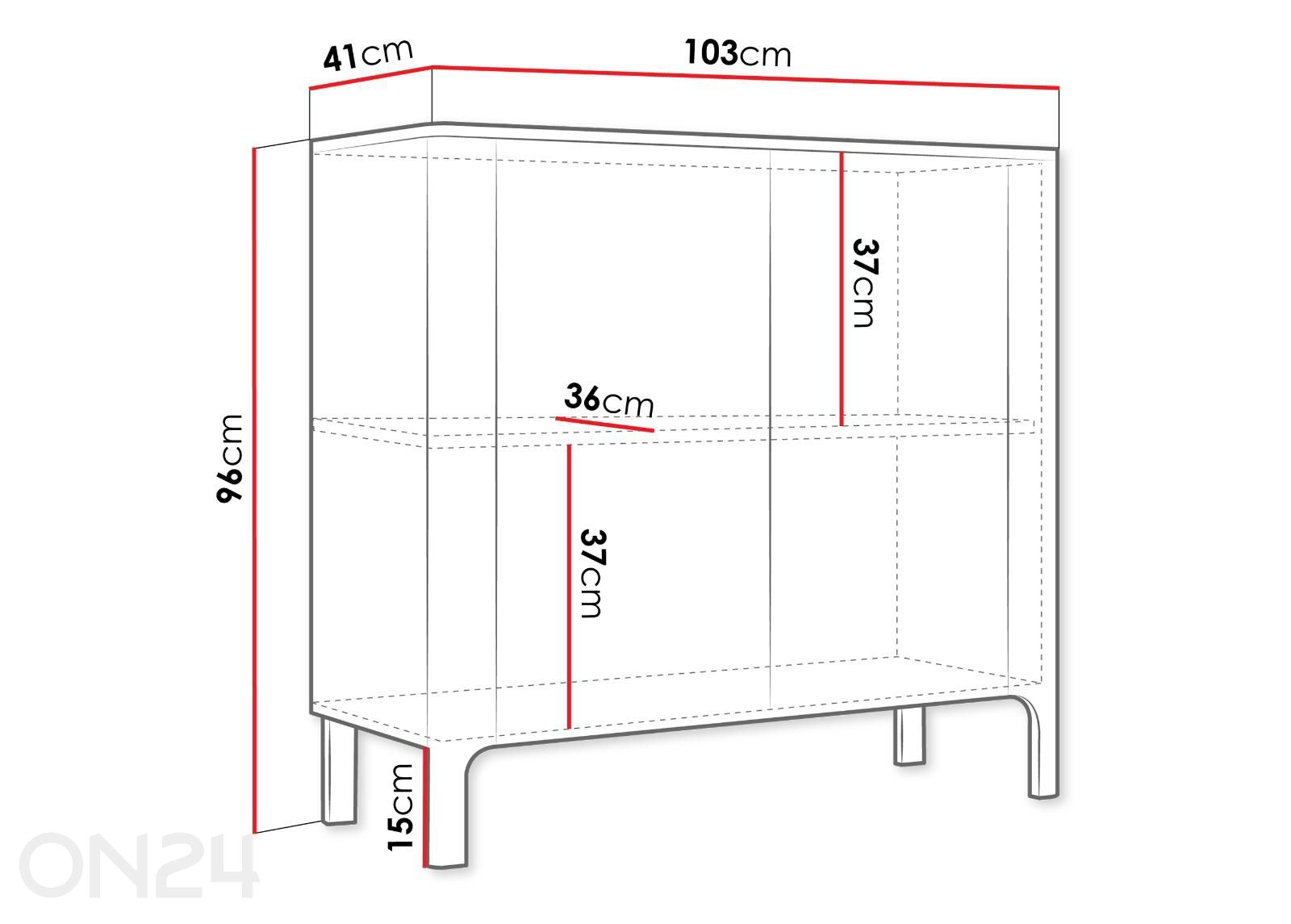 Kummut Malumi 103 cm suurendatud mõõdud
