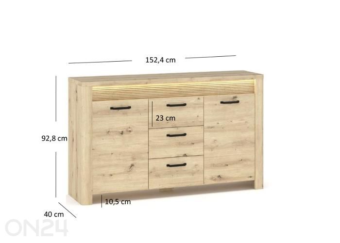 Kummut Moris 152,4 cm + LED suurendatud mõõdud