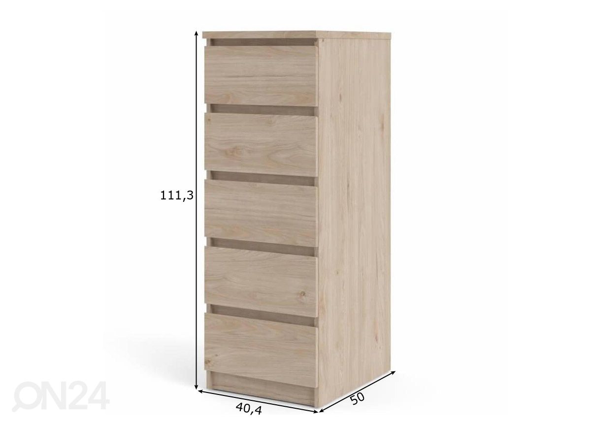 Kummut Naia 40,4 cm, hickory suurendatud mõõdud