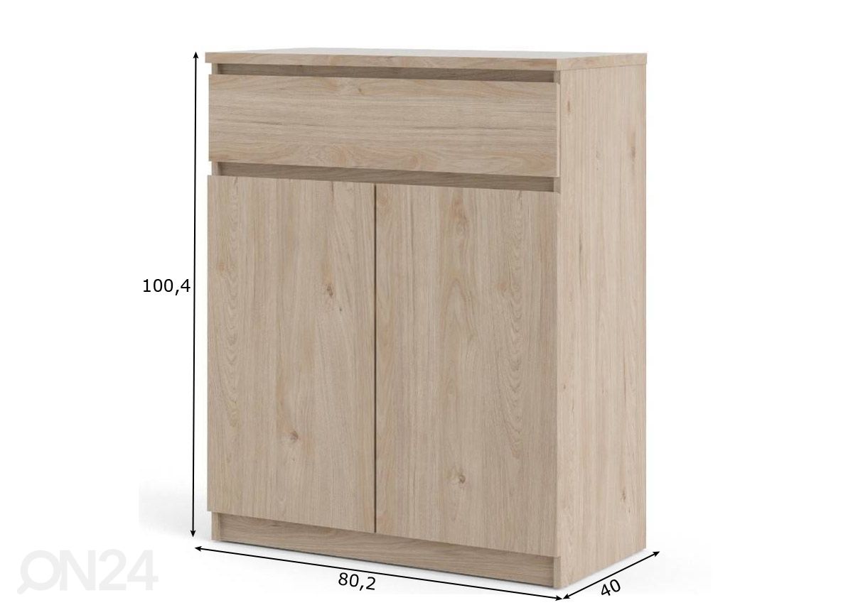 Kummut Naia 80,2 cm, hickory suurendatud mõõdud