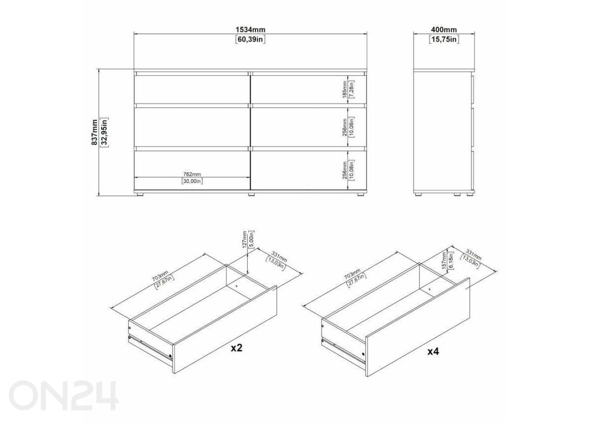 Kummut Nova 3+3s suurendatud mõõdud