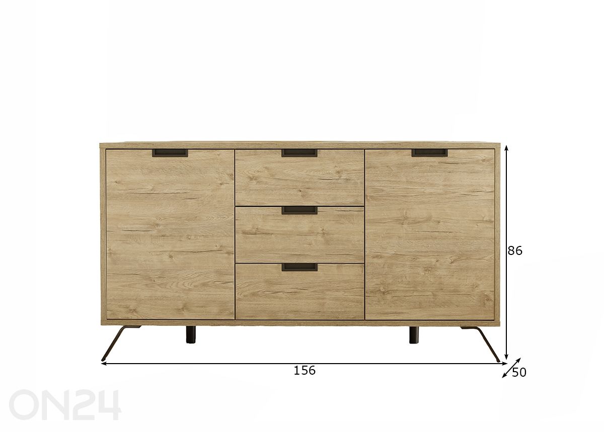 Kummut Palma 156 cm suurendatud mõõdud