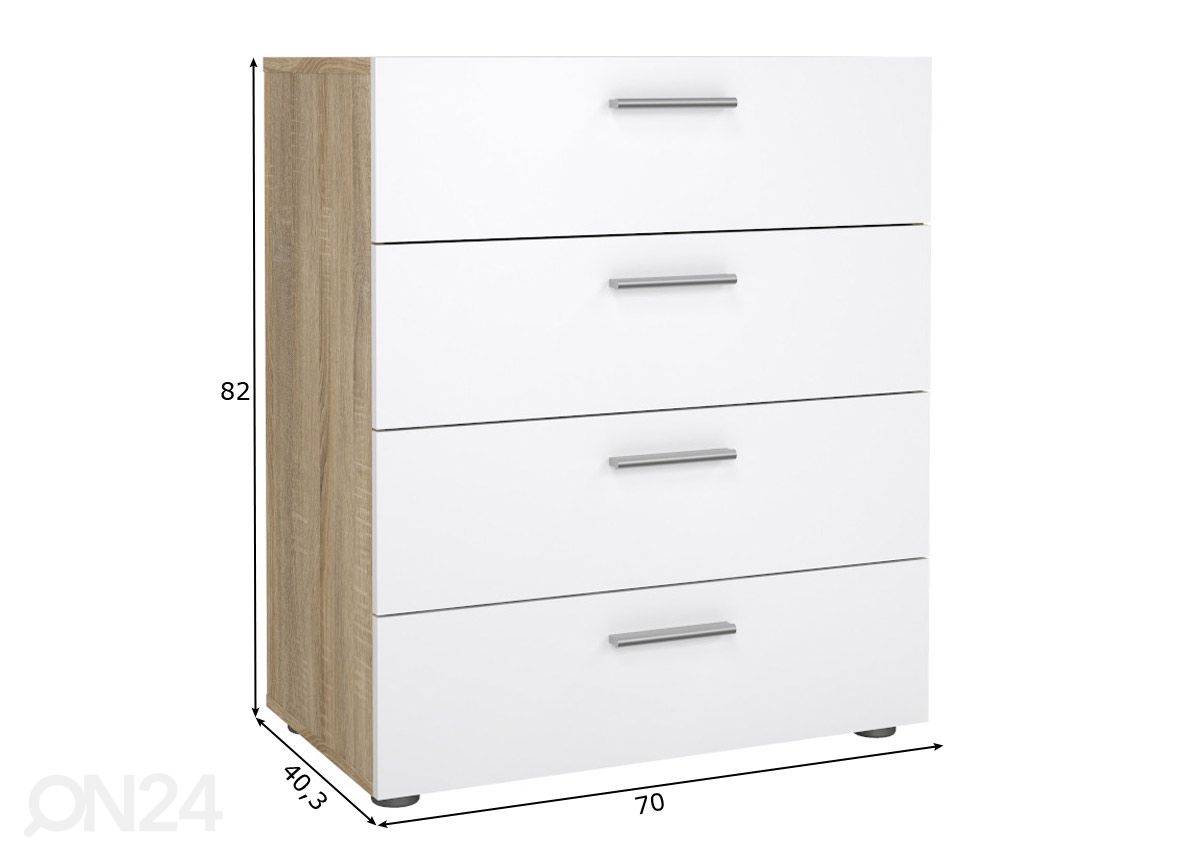 Kummut Pepe 70 cm suurendatud mõõdud