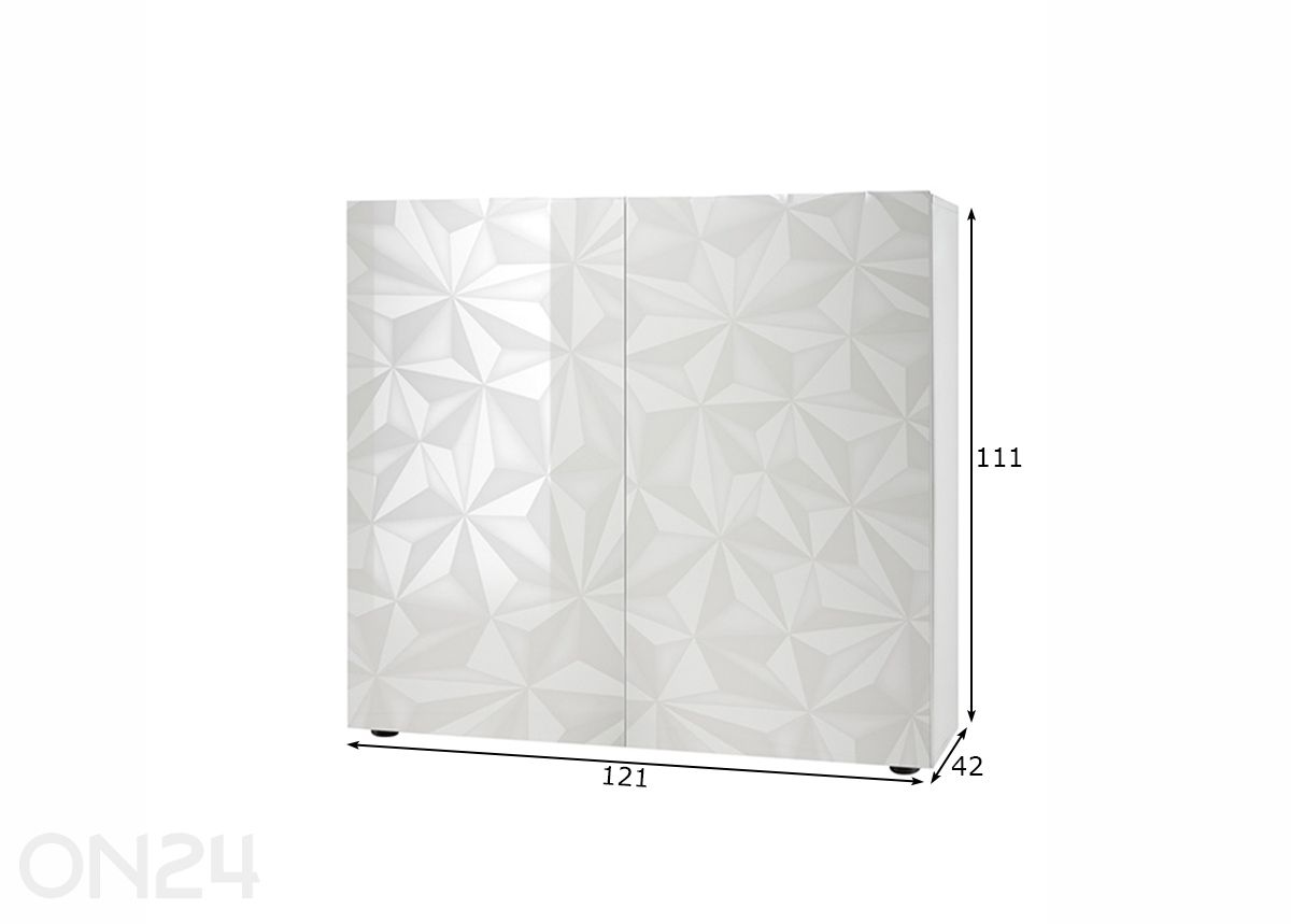 Kummut Prisma 121 cm suurendatud mõõdud