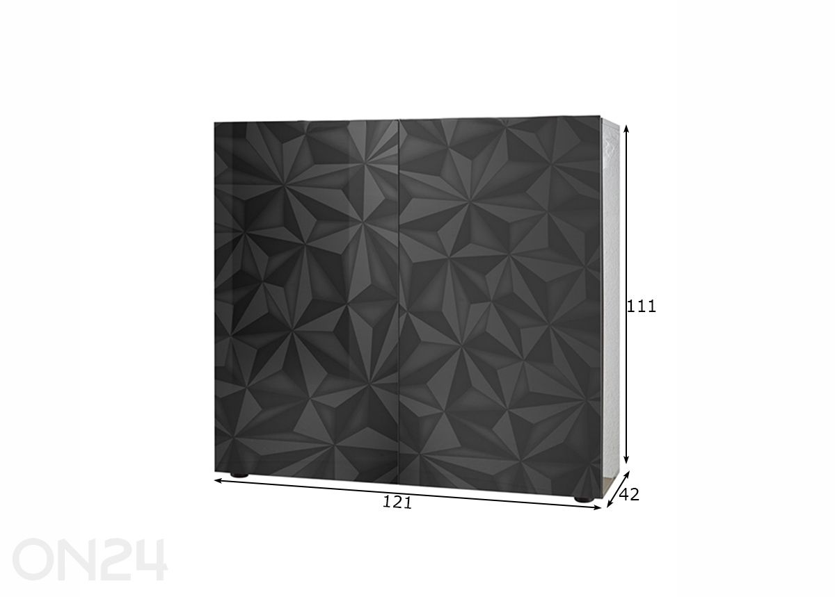 Kummut Prisma 121 cm suurendatud mõõdud