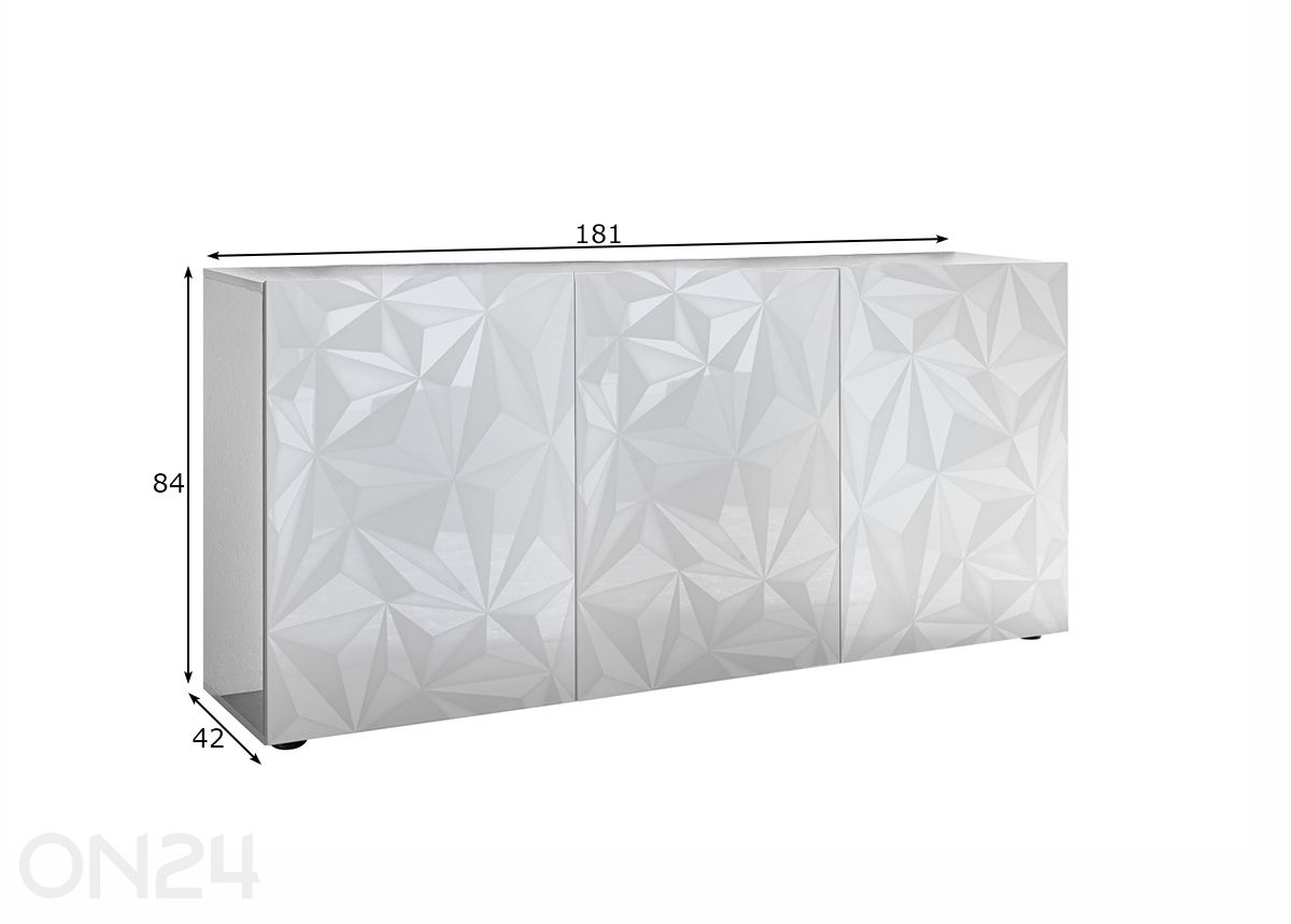 Kummut Prisma 181 cm suurendatud mõõdud