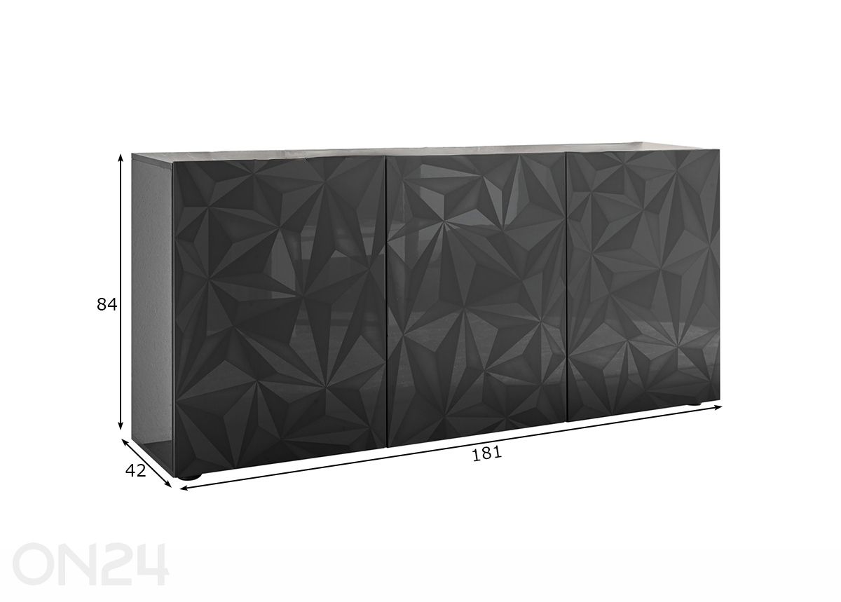 Kummut Prisma 181 cm suurendatud mõõdud