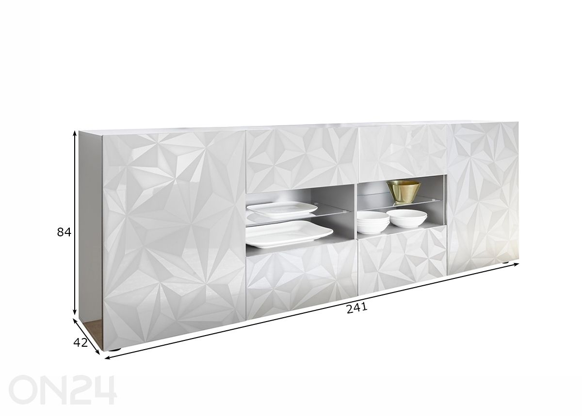 Kummut Prisma 241 cm suurendatud mõõdud