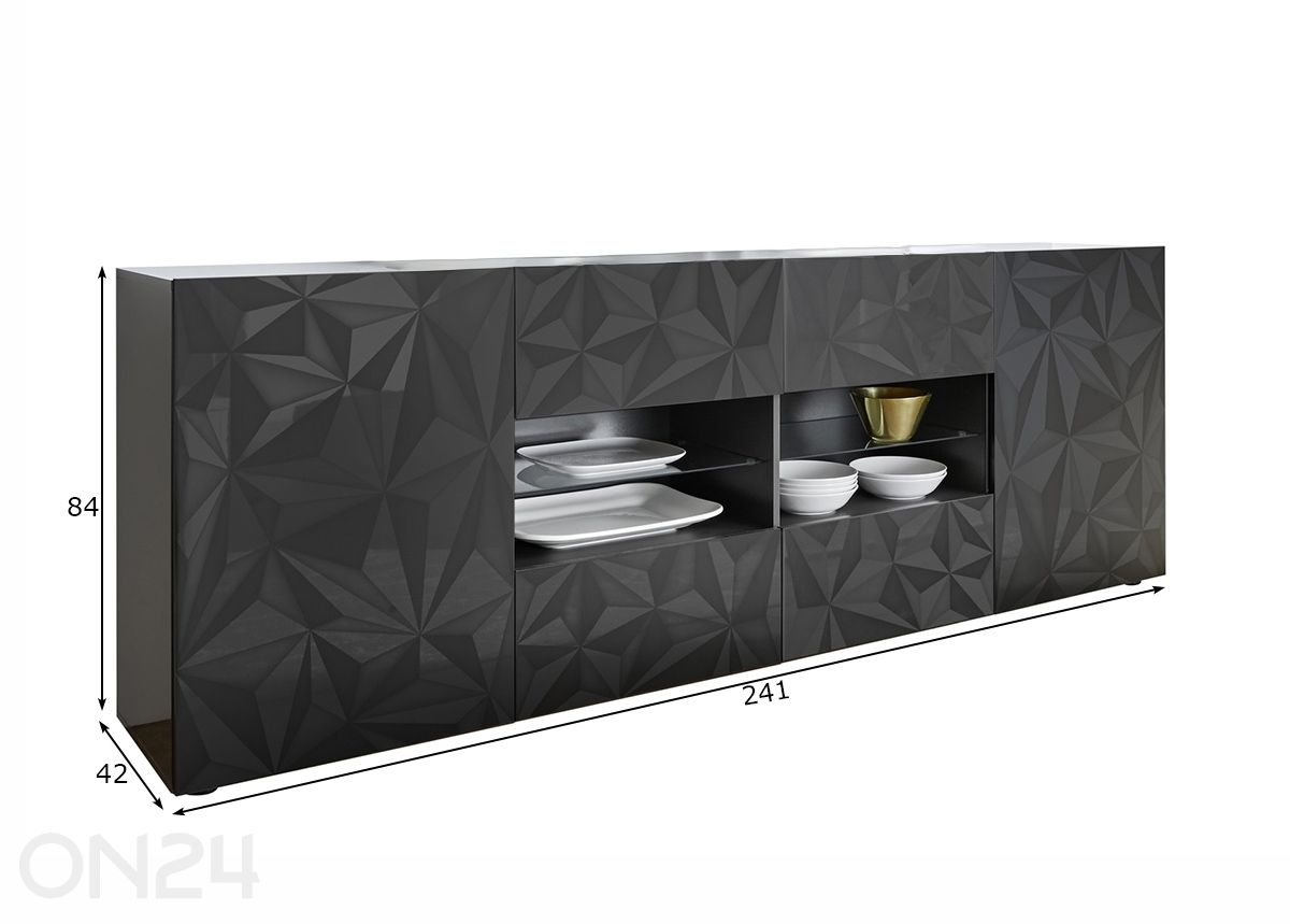 Kummut Prisma 241 cm suurendatud mõõdud