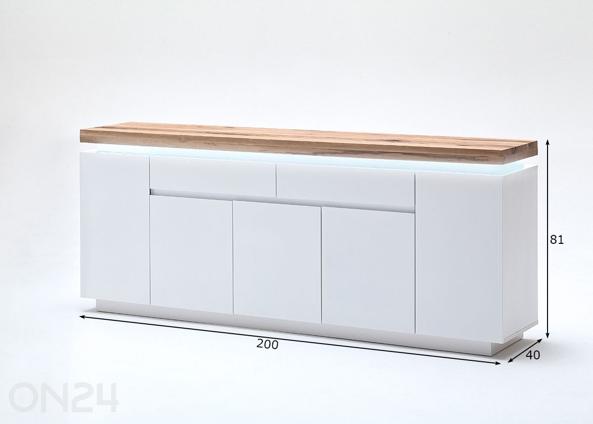 Kummut Romina 200 cm suurendatud mõõdud