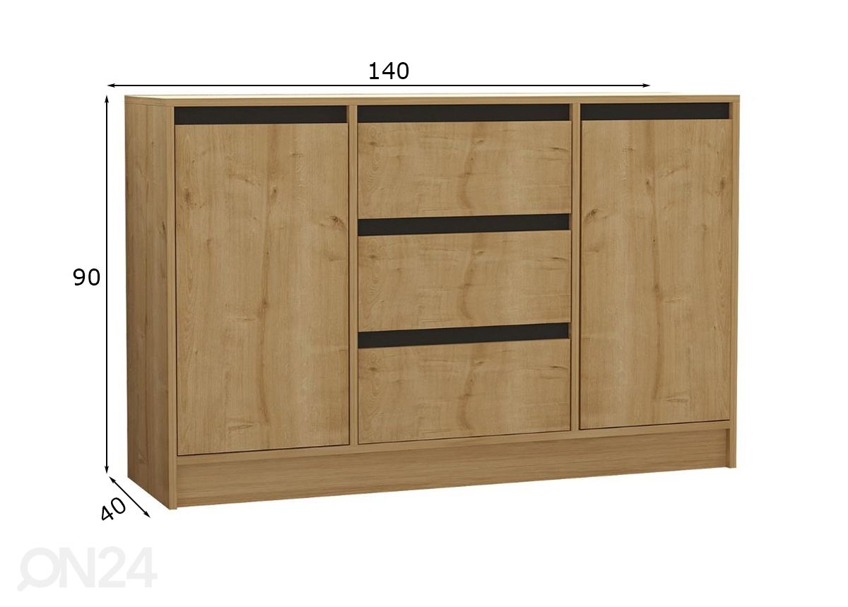 Kummut Sale 140 cm suurendatud mõõdud