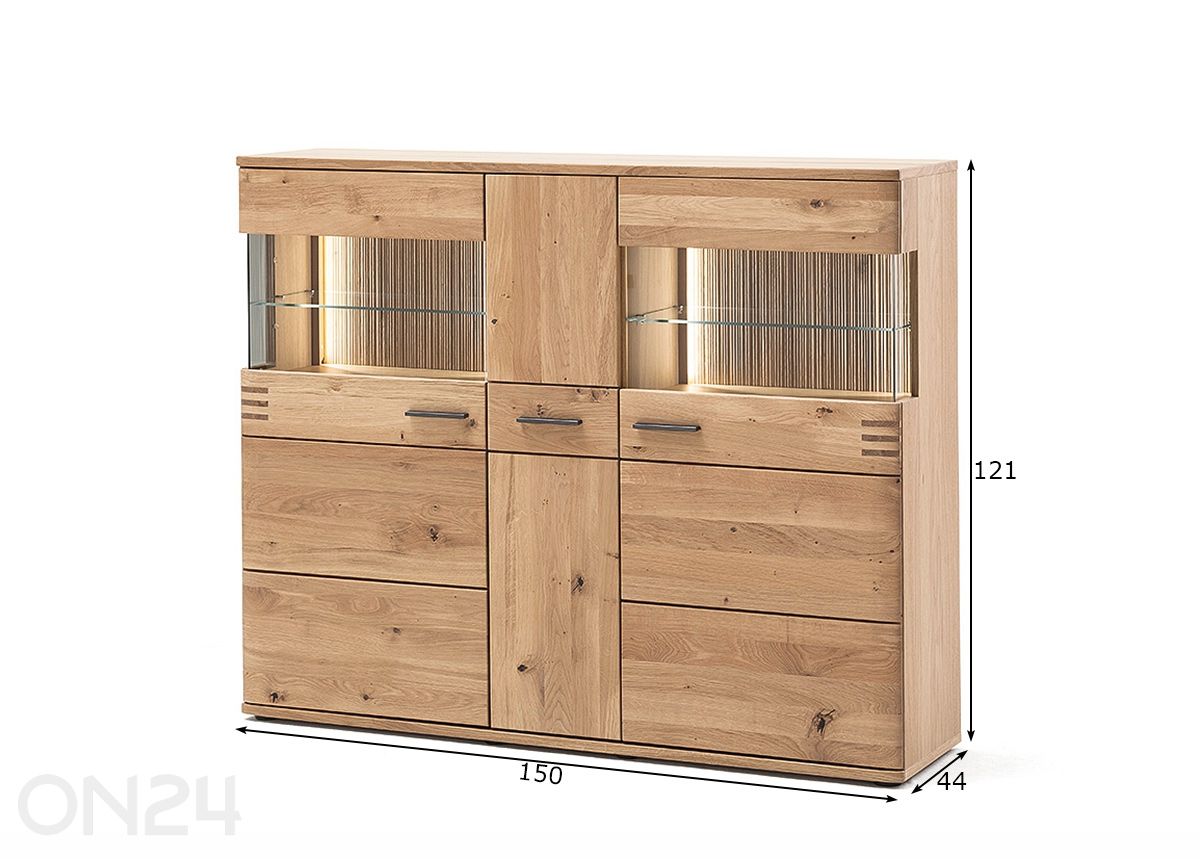 Kummut Salvador 150 cm suurendatud mõõdud