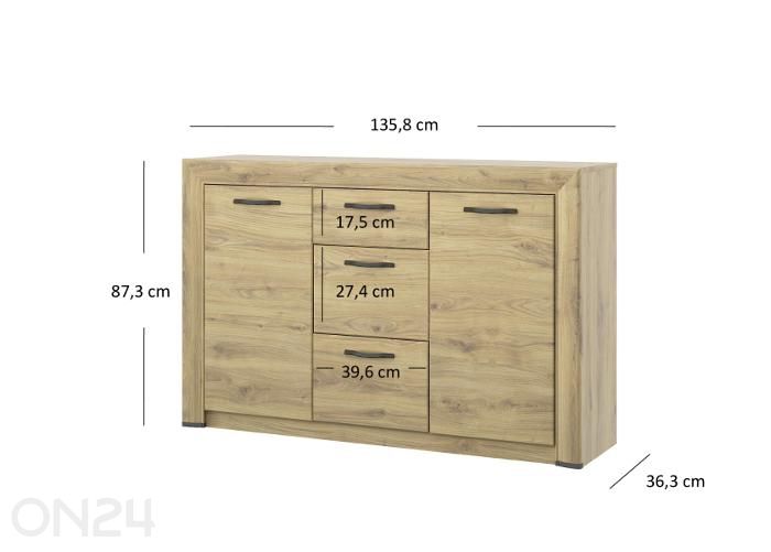 Kummut Sapori 135,8 cm suurendatud mõõdud