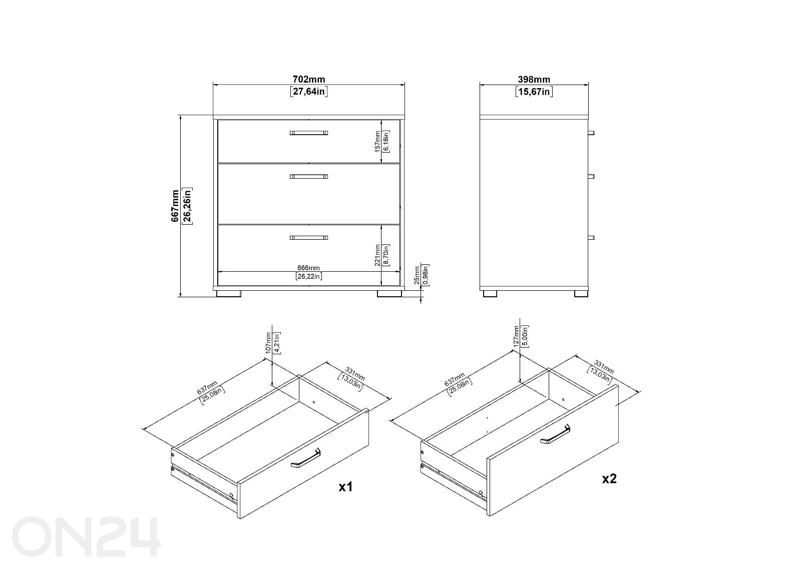 Kummut Sofia 3s suurendatud mõõdud